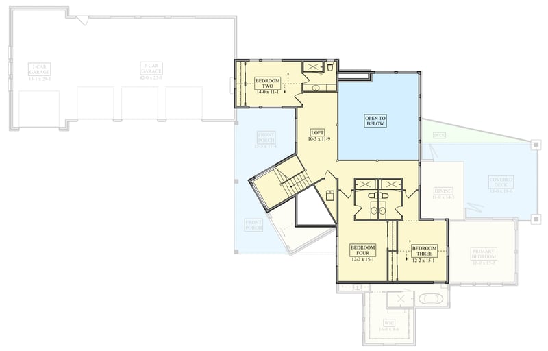 Plan 95381RW: Modern Luxury Four Bedroom House Plan with Four Car Garage - Floor Plan - - Contemporary, Mountain, New American