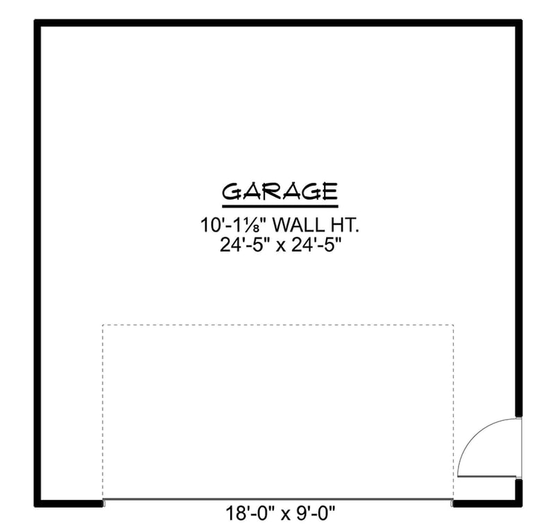 Plan 135429GRA: Modern 2-Car Garage Plan with Expansive Glass Door - Floor Plan - - Contemporary, Craftsman, Modern