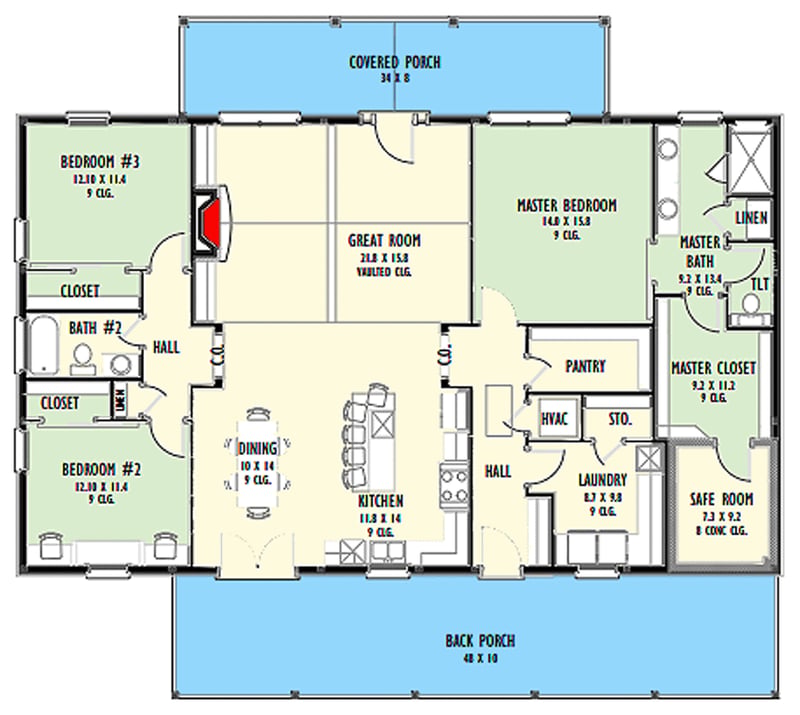 Plan 777075MTL: Rustic Barndominium House Plan with 3 Bedrooms and Vaulted Great Room - Floor Plan - Main Level - Barndominium, Mountain, Rustic