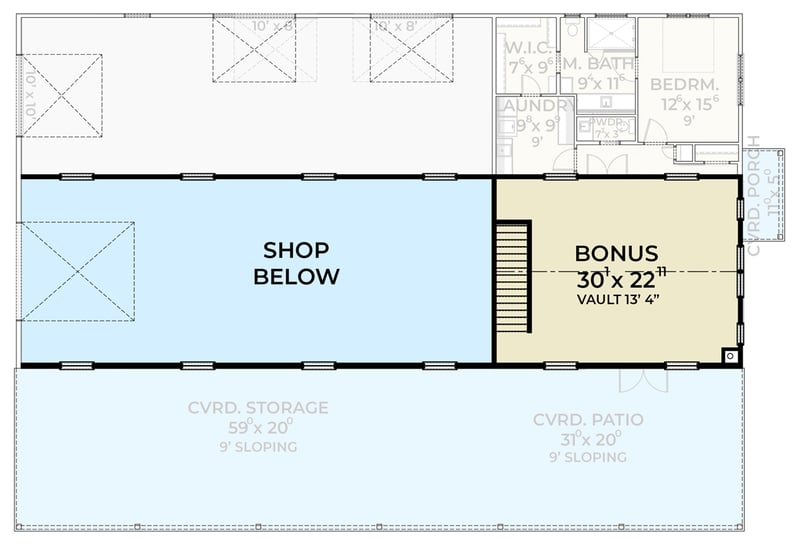 Plan 280268JWD: Barndominium House Plan Featuring a Massive Four-Car RV Garage - Floor Plan - 2nd Level - Barndominium, Country, Farmhouse