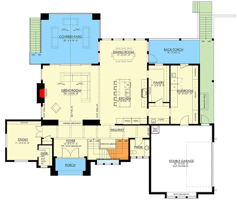 Plan 270131AF: European Inspired French Country House Plan with Four Bedrooms - Floor Plan -  - European, French Country, Transitional