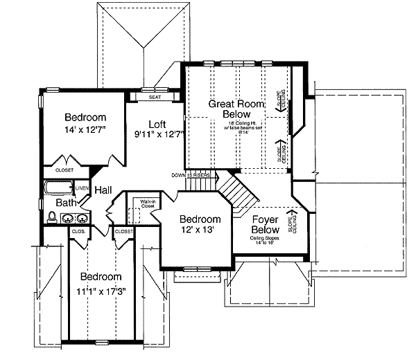 Plan 39062ST: Open Floor Plan - Floor Plan - 2nd Floor - Traditional