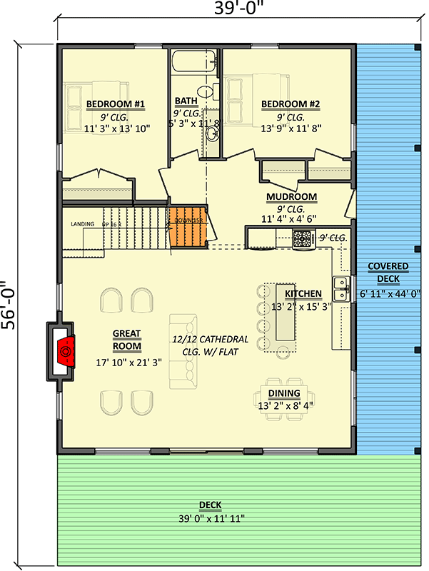 Plan 911074JVD: Modern Mountain Cabin House Plan with Four Bedrooms and ...