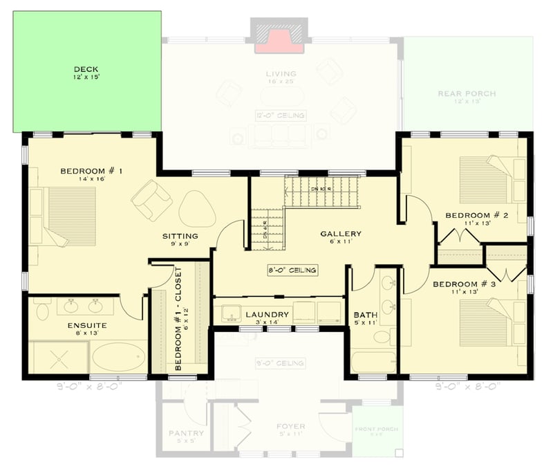 Plan 147073RML: Modern Contemporary House Plan with 3 Bedrooms and 2,248 Square Feet - Floor Plan - 2nd Level - Contemporary, Modern, Northwest