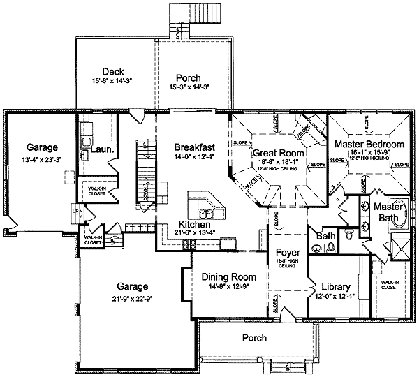 Plan 39070ST: Beautiful Ceilings - Floor Plan - Main Level - Cape Cod, Country