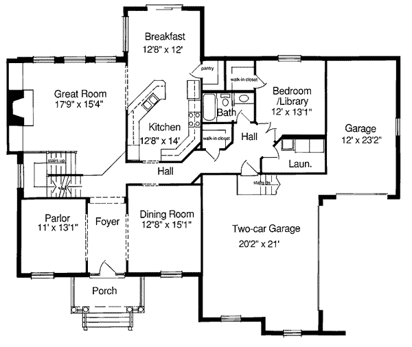 Plan 39075ST: Stately Williamsburg Exterior - Floor Plan - Main Level - Traditional