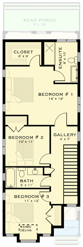 Plan 147074RML: Modern Farmhouse House Plan with 3 Bedrooms and 1972 Square Feet - Floor Plan - 2nd Level - Farmhouse, Modern Farmhouse