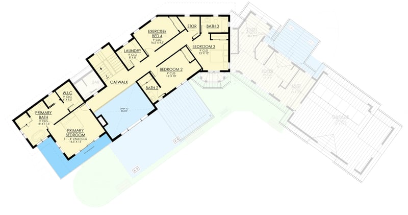 Plan 640011SRA: Modern Transitional Prairie House Plan with 4 Bedrooms and Expansive Wraparound Porch - Floor Plan -  - Hill Country, Modern Farmhouse, Mountain, Prairie, Transitional