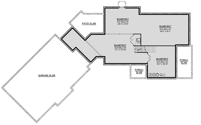 Plan 135438GRA: Spacious Four Bedroom New American Farmhouse House Plan with Three Car Garage - Floor Plan - Unfinished Basement - Colonial, Country, Farmhouse, New American, Traditional