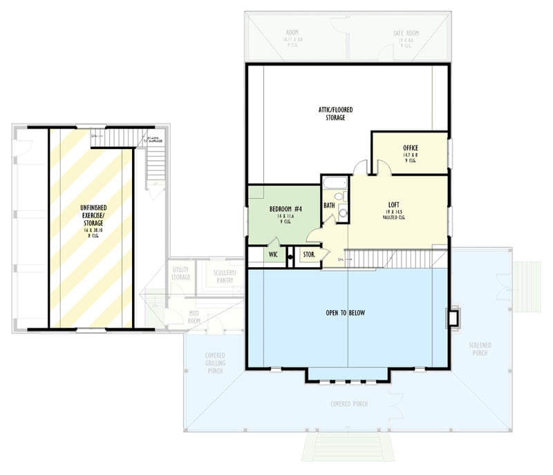 Plan 777076MTL: Modern Farmhouse House Plan with 4 Bedrooms and 3-Car Garage - Floor Plan - 2nd Level - Country, Farmhouse, Low Country, Modern Farmhouse, Southern