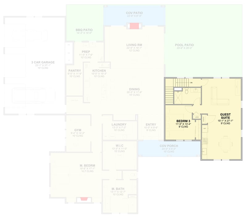 Plan 246035DLR: Spacious New American House Plan with 4 Bedrooms and Master Suite - Floor Plan - 2nd Level - New American, Southwest