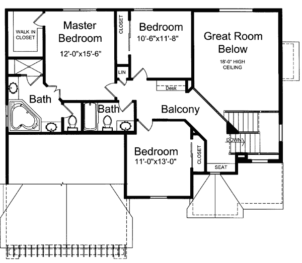 Plan 39104ST: Charm and Beauty - Floor Plan - 2nd Floor - Traditional