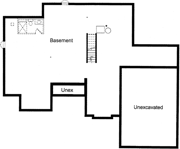 Plan 39109ST: Two-story House Plan with Vaulted Great Room - Floor Plan - Basement - Traditional