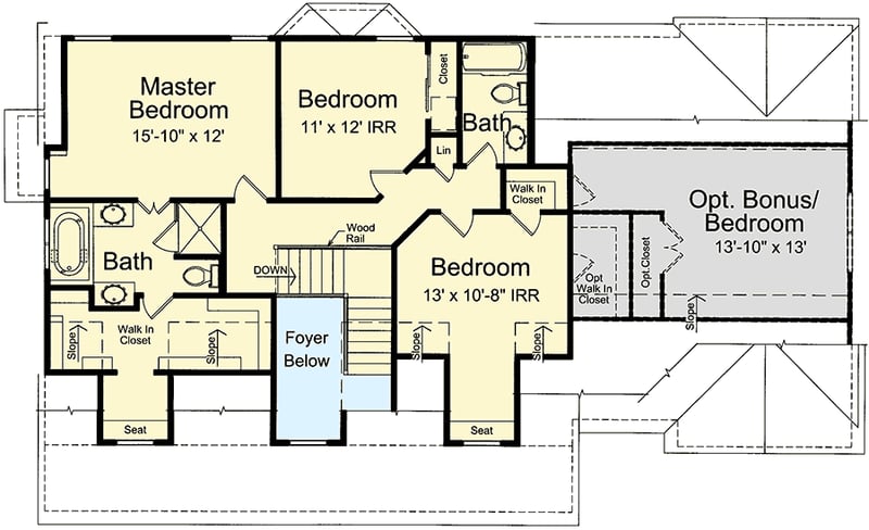 Plan 39118ST: Beautiful Country Exterior - Floor Plan - 2nd Floor - Cape Cod, Country