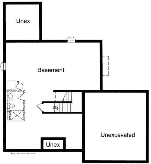 Plan 39119ST: Efficient Use of Space - Floor Plan - Basement - Traditional