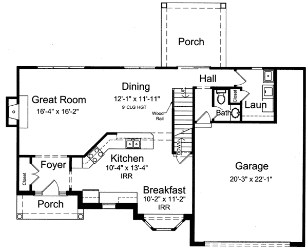 Plan 39135ST: Cost Efficient Construction - Floor Plan - Main Level - Traditional