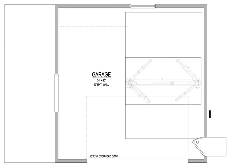 Plan 849111PGE: Traditional Two Car Detached Garage House Plan - Floor Plan - - Traditional
