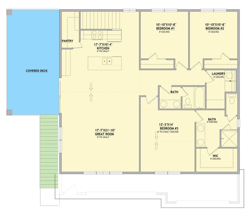 Plan 849112PGE: Spacious Three-Bed ADU Farmhouse House Plan with Three-Car Garage - Floor Plan - 2nd Level - Farmhouse, Traditional