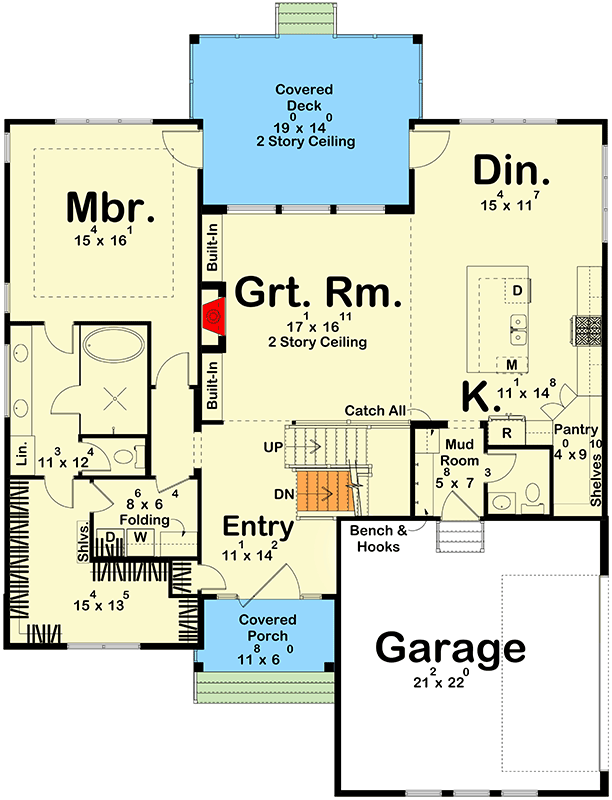 Plan 623656DJ: Elegant Mediterranean House Plan Featuring Four Bedrooms and Two Story Great Room - Floor Plan -  - Mediterranean