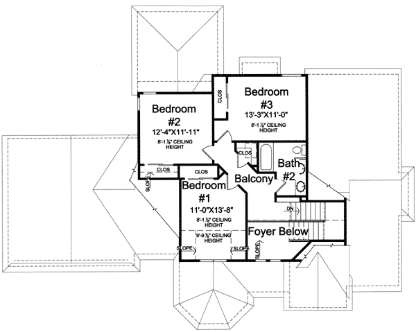 Plan 39150ST: Gazebo Porch - Floor Plan - 2nd Floor - Traditional