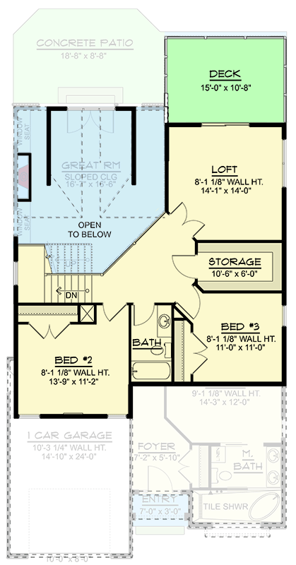 Plan 135447GRA: Craftsman New American House Plan with Main Level Primary Suite - Floor Plan -  - Craftsman, New American, Vacation