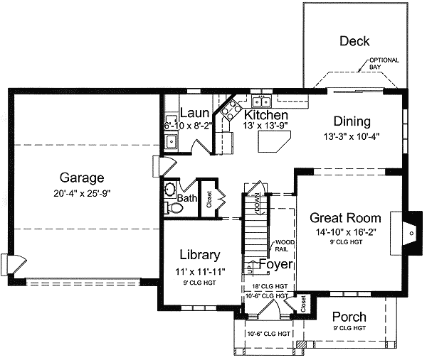 Plan 39164ST: Traditional Home with Brick Exterior - Floor Plan - Main Level - Traditional