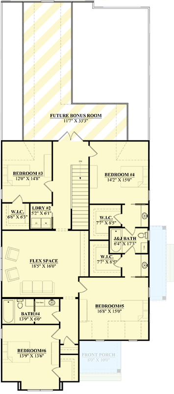 Plan 930004TLR: New American Transitional House Plan with Six Bedrooms and Three-Car Garage - Floor Plan -  - New American, Transitional