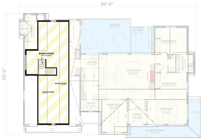 Plan 22750DR: Modern Farmhouse House Plan with 3 Bedrooms and Wraparound Porch - Floor Plan - - Farmhouse, Modern Farmhouse, New American