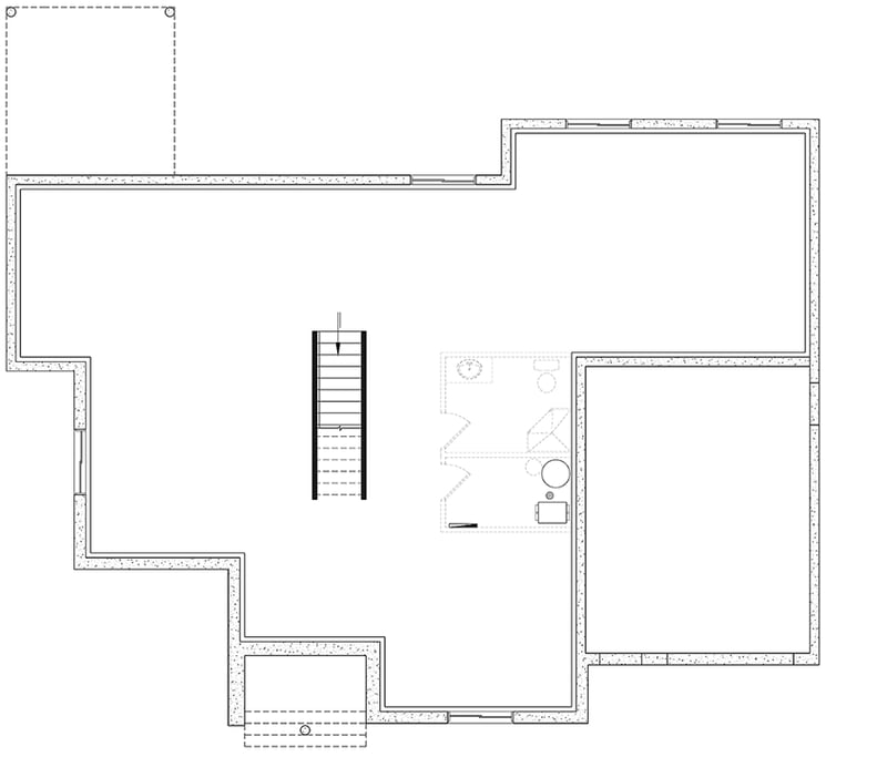 Plan 22759DR: Charming Two Bedroom Country Farmhouse Ranch House Plan - Floor Plan - Unfinished Basement - Country, Farmhouse, Ranch