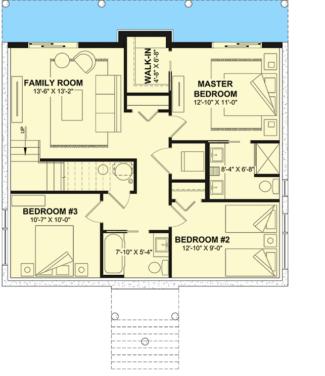 Plan 22762DR: Contemporary Three Bedroom Modern Vacation House Plan with Two Story Great Room - Floor Plan - Lower Level - Contemporary, Modern, Vacation