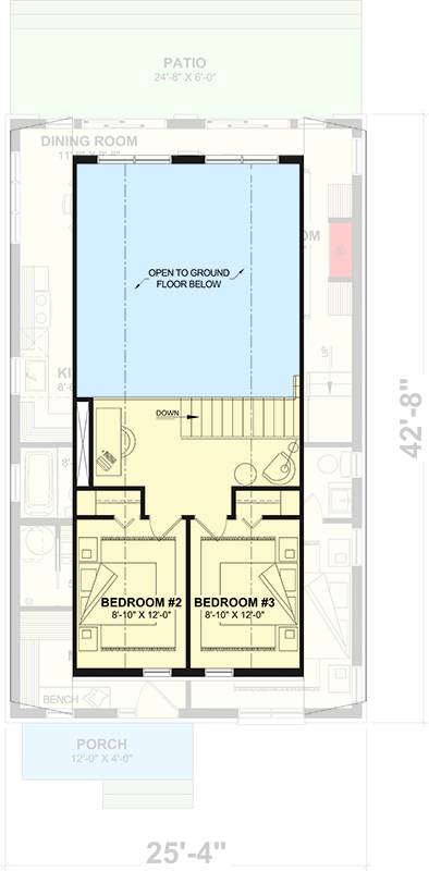 Plan 22765DR: Cozy Three Bedroom A-Frame Cabin House Plan with Loft Space - Floor Plan - - A-Frame, Cabin, Cottage