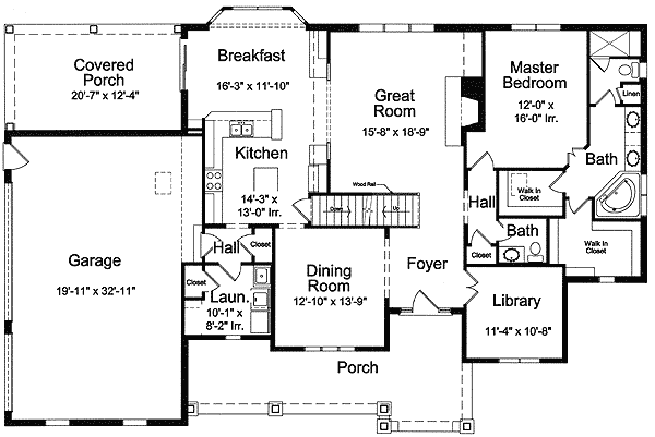 Plan 39170ST: Rear Covered Porch a Plus - Floor Plan - Main Level - European