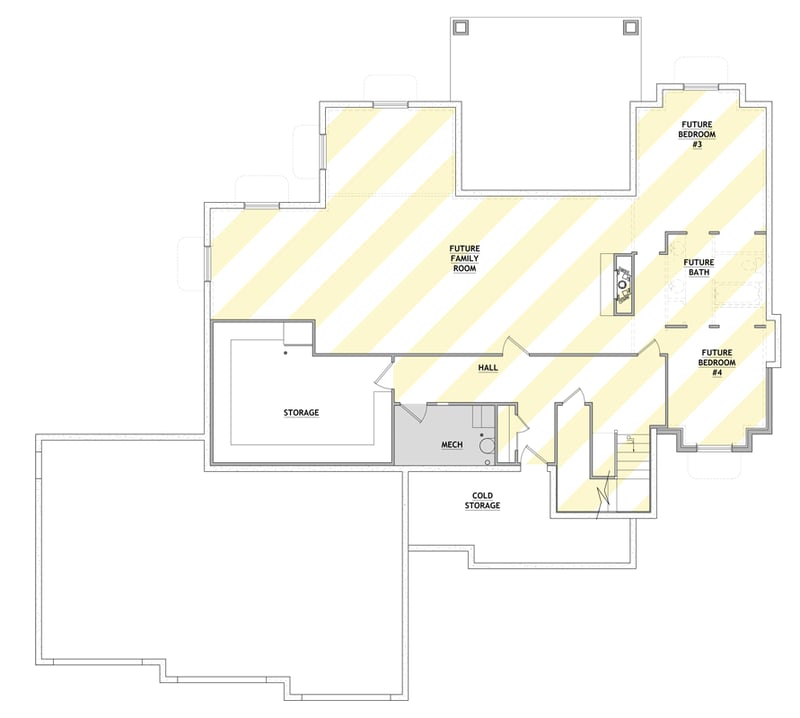 Plan 849117PGE: New American House Plan with 2 Bedrooms and 3-Car Garage - Floor Plan - Unfinished Basement - Craftsman, Modern Farmhouse, Mountain, New American, Northwest, Rustic, Traditional
