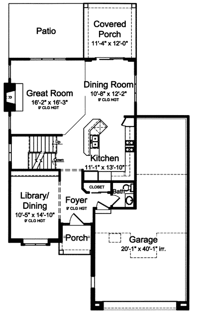 Plan 39179ST: Strong Brick Facade - Floor Plan - Main Level - European, Traditional