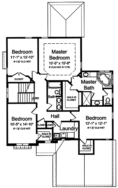 Plan 39179ST: Strong Brick Facade - Floor Plan - 2nd Floor - European, Traditional
