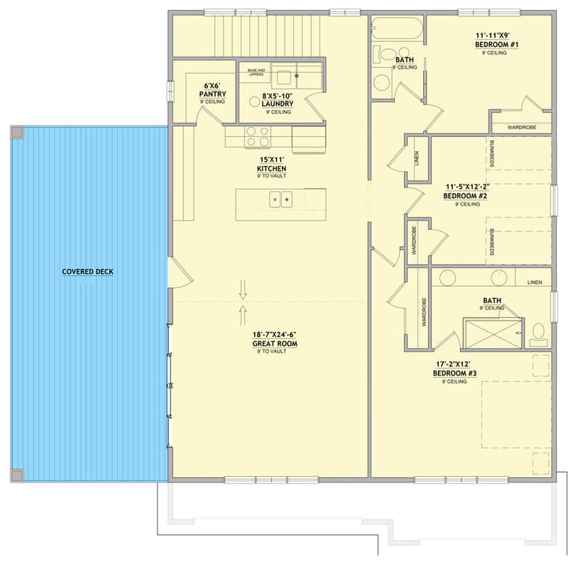Plan 849121PGE: Traditional Lake Front Plan with Three-Car Garage and Upper Balcony - Floor Plan - 2nd Level - Craftsman, Farmhouse, Traditional, Vacation