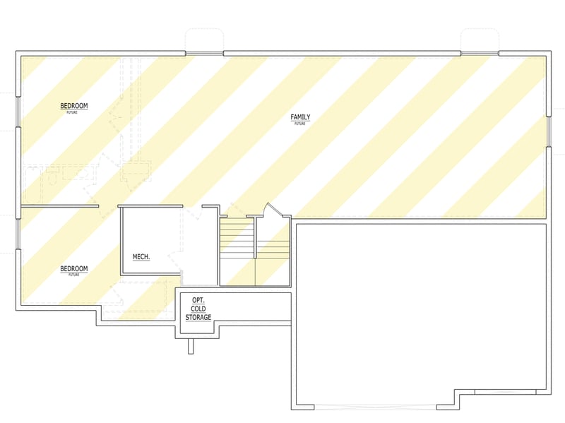 Plan 849124PGE: Craftsman Inspired Four Bedroom House Plan with Three Car Garage - Floor Plan - Optionally Finished Basement - Country, Craftsman, Farmhouse, New American, Traditional