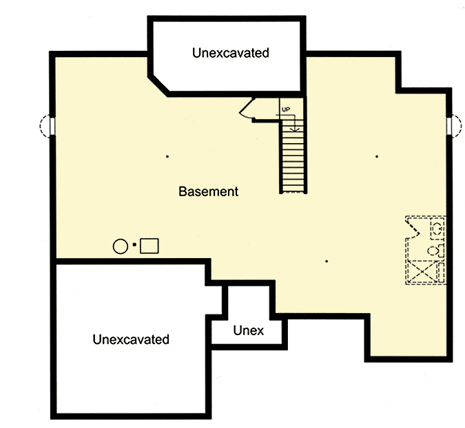 Plan 39190ST: One-Level 3 Bedroom Home Plan - Floor Plan - Lower Level - European, Ranch