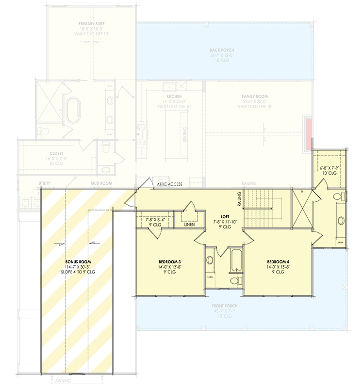 Plan 818213JSS: Modern Farmhouse House Plan with 4 Bedrooms and 3-Car Garage - Floor Plan -  - Country, Craftsman, Farmhouse, Modern Farmhouse, New American