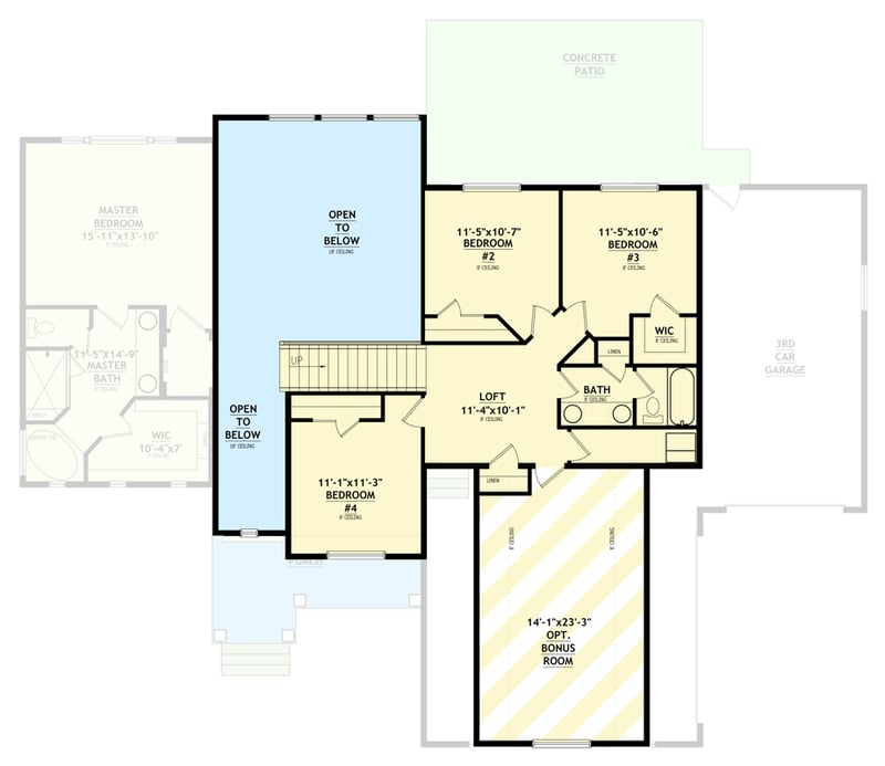 Plan 849135PGE: Traditional Craftsman House Plan with Five Bedrooms and Three-Car Garage - Floor Plan - 2nd Level - Craftsman, European, Traditional