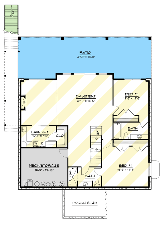 Plan 135456GRA: Modern Contemporary House Plan Featuring Two Primary Suites and Expansive Decking - Floor Plan - Lower Level - Contemporary, Country, Craftsman, Mountain, New American