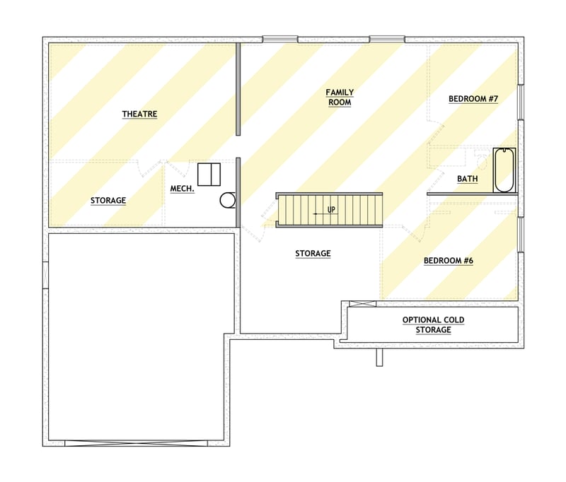 Plan 849137PGE: Craftsman Traditional House Plan with Four Bedrooms and Master Suite - Floor Plan - Optionally Finished Basement - Craftsman, Traditional