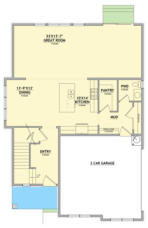 Plan 849142PGE: Traditional House Plan with 3 Bedrooms and 2,226 Square Feet - Floor Plan - Main Level - Country, Traditional, Tudor
