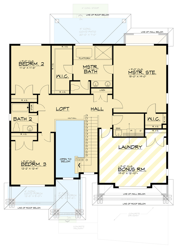 Plan 666315RAF: Contemporary Modern House Plan with 3-4 Bedrooms and 2,996 Square Feet - Floor Plan - 2nd Level - Contemporary, Modern, Northwest