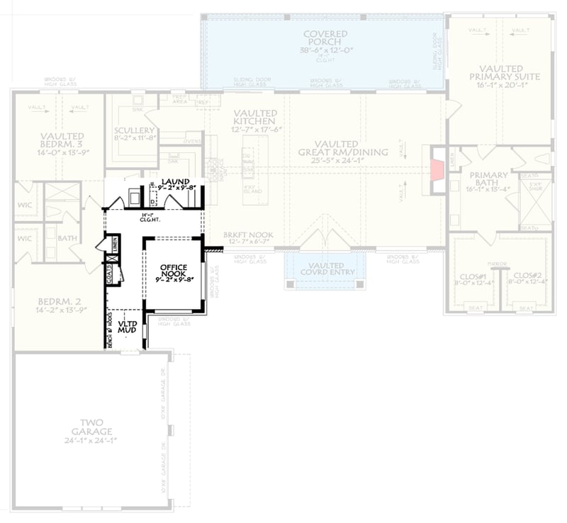 Plan 940015JNK: Craftsman Farmhouse House Plan with 3 Bedrooms and Vaulted Ceilings - Floor Plan - Optional Layout without stairs - Craftsman, Farmhouse, Modern Farmhouse, Mountain, Ranch