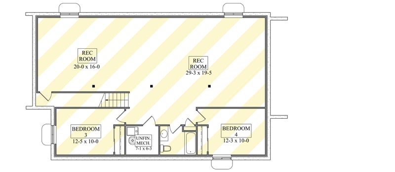 Plan 95388RW: Craftsman Ranch House Plan with 2-3 Bedrooms and Attached Garage - Floor Plan - Optionally Finished Basement - Craftsman, Farmhouse, Ranch