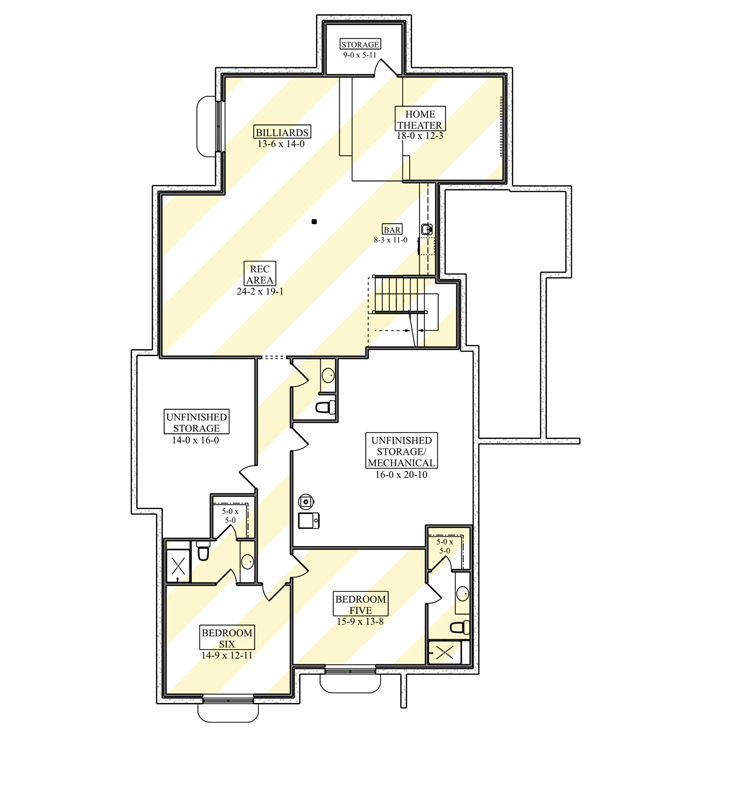Plan 95391RW: Modern New American Farmhouse Plan with 4 Bedrooms and 3-Car Garage - Floor Plan - Optionally Finished Basement - Craftsman, Modern Farmhouse, New American