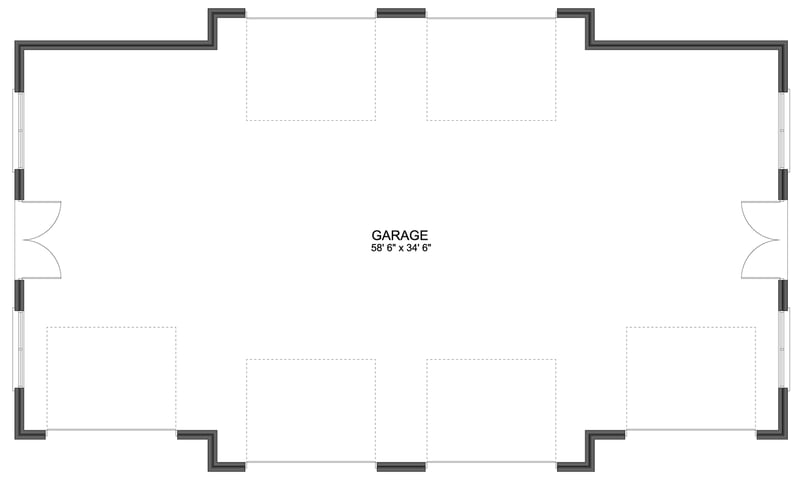 Plan 61767UT: Contemporary Four Car Garage House Plan with Modern Architectural Details - Floor Plan -  - Contemporary, Modern