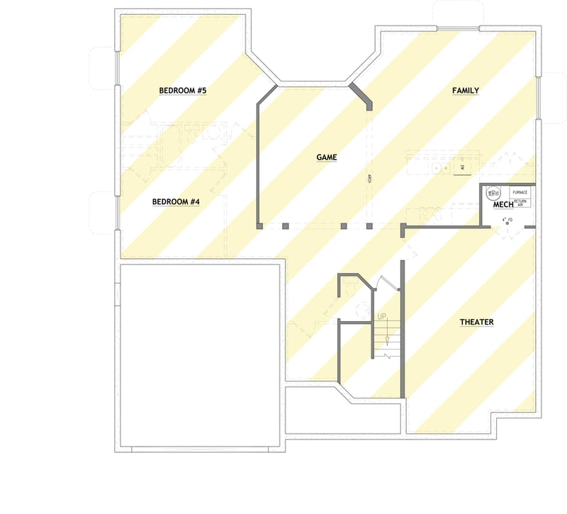 Plan 849157PGE: New American Ranch House Plan with Three Bedrooms and Three-Car Garage - Floor Plan - Optionally Finished Basement - New American, Ranch, Traditional