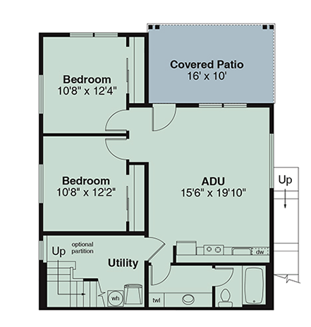Plan 720199DA: Charming Three Bedroom Multi-Family Farmhouse Plan with Walkout Basement - Floor Plan - - Cottage, Country, Farmhouse